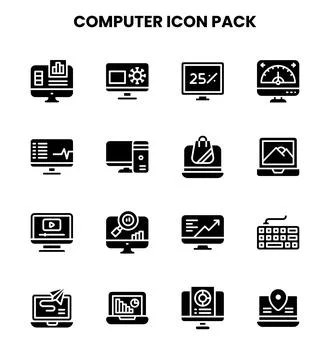 Computer Glyph Design Icons Pack イラスト素材