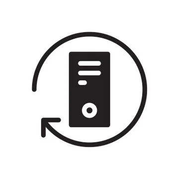 Computer glyph flat icon Illustrazione stock