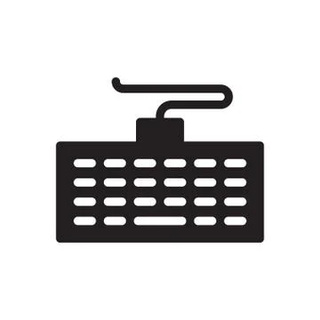 Computer glyph flat icon Illustrazione stock