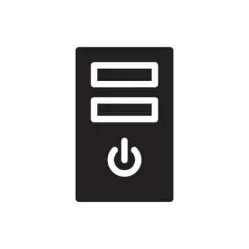 Computer glyph flat icon Illustrazione stock