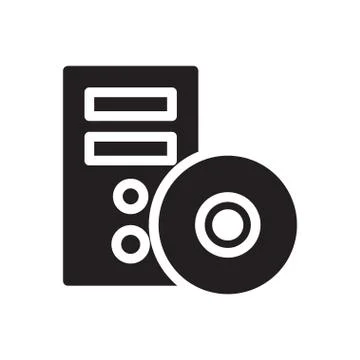 Computer glyph flat icon Illustrazione stock