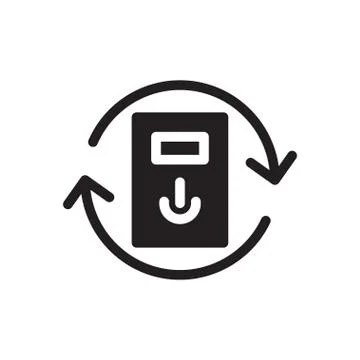 Computer glyph flat icon Stock Illustration