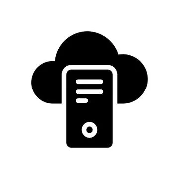 Computer glyph flat icon Stock Illustration