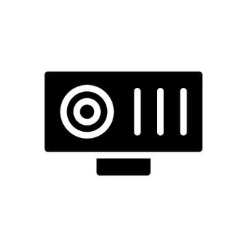 Computer glyph flat icon Illustrazione stock