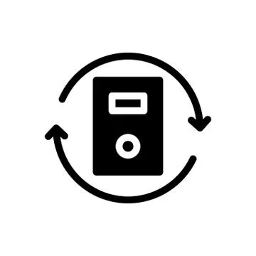 Computer glyph flat icon Stock Illustration