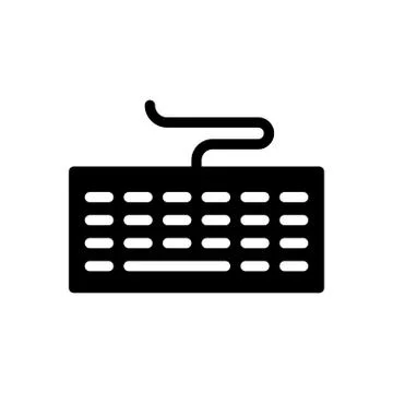Computer glyph flat icon Stock Illustration