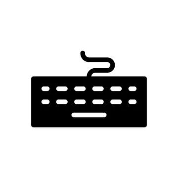 Computer glyph flat icon Illustrazione stock