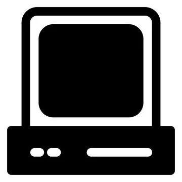 Computer glyph icon vector illustration isolated on white background Illustrazione stock