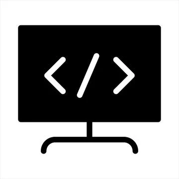 Computer glyph icon vector illustration isolated on white background Stock Illustration