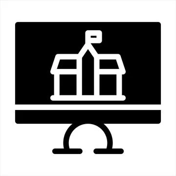Computer glyph icon vector illustration isolated on white background Stock Illustration