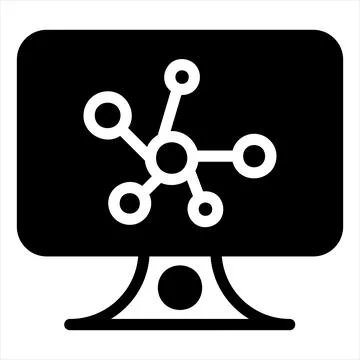 Computer glyph icon vector illustration isolated on white background Illustrazione stock