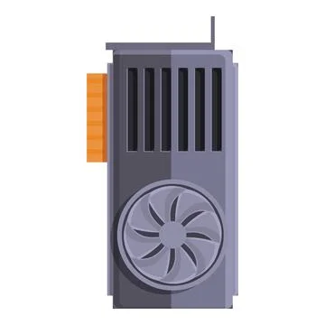 Computer gpu card icon, cartoon style Stock Illustration