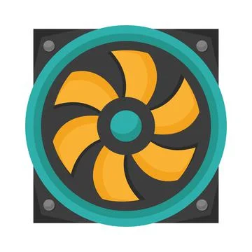 Computer gpu fan Stock Illustration