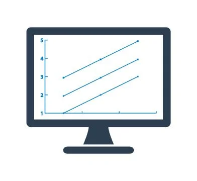 Computer Graph Icon . Flat style vector EPS. Stock Illustration