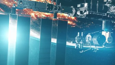 Computer graph International Space Station Stock Illustration