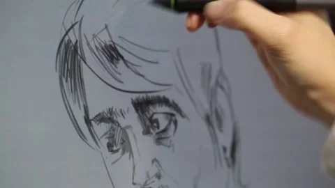 Computer graphic artist working with drawing tablet for computer. Stock Footage 81471585