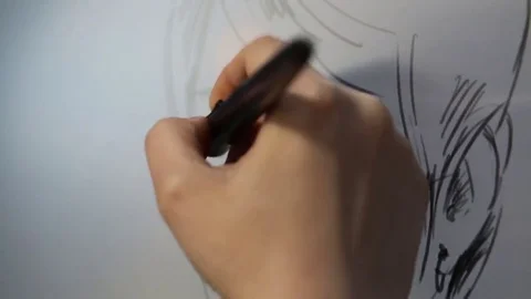 Computer graphic artist working with drawing tablet for computer. Stock Footage 81471629