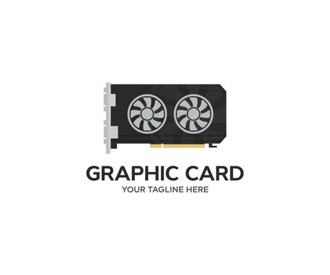Computer graphic card, graphics card GPU logo design. Stock Illustration