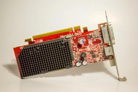 Computer Graphic Card Isolated on White Background Stock Photos