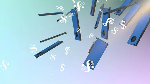 Computer graphic card price drop Video stock 105049950