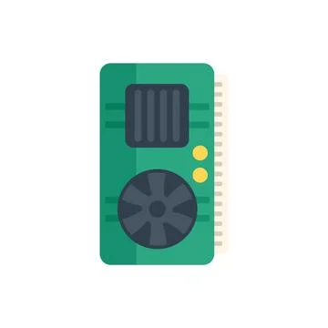 Computer graphic card showing cooling system and connectors Illustrazione stock