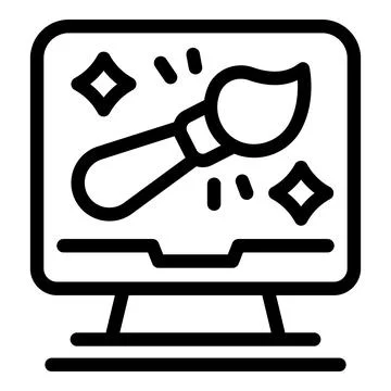 Computer graphic design software creating sparkling digital art on screen Stock Illustration