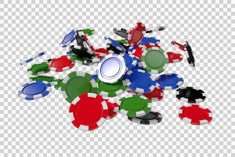 Computer graphic image of 3D gambling chips Illustration