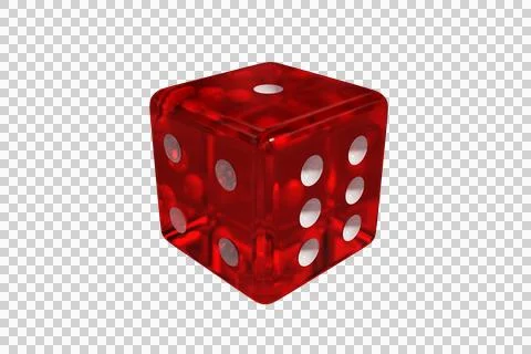 Computer graphic image of 3D glass dice Stock Photos
