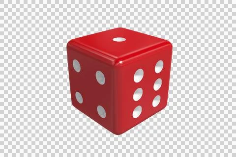 Computer graphic image of 3D red dice Illustrazione stock