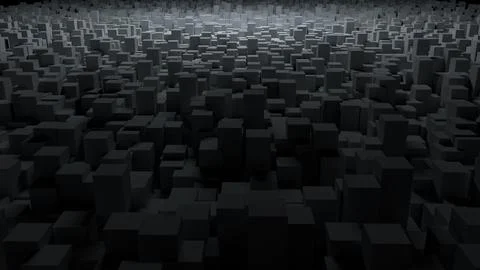 Computer graphic image of black blocks Illustrazione stock