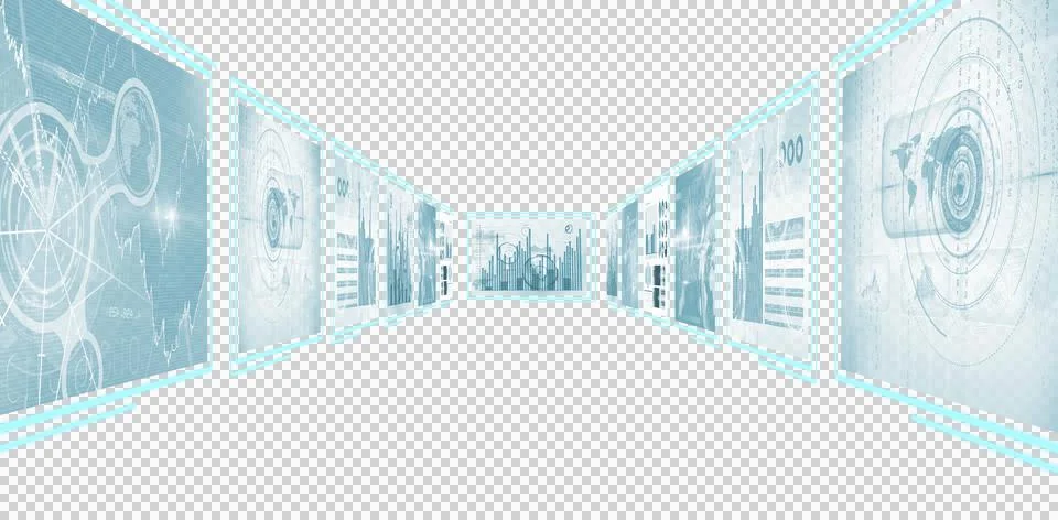 Computer graphic image of business charts Illustrazione stock