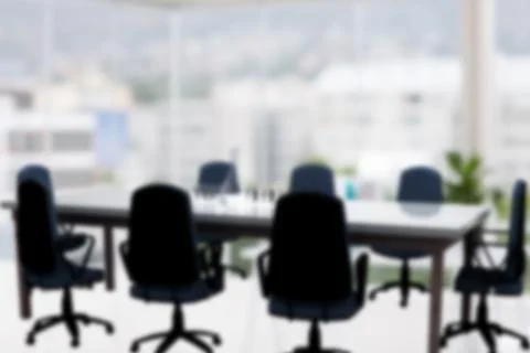 Computer graphic image of empty board room Stock Photos