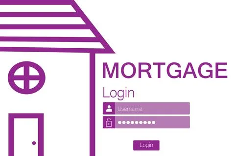 Computer graphic image of mortgage text with icon Stock Photos