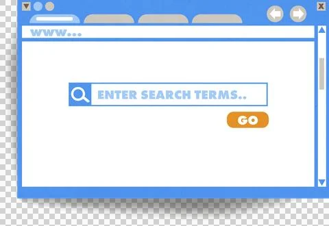 Computer graphic image of search engine interface Illustrazione stock