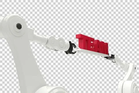 Computer graphic image of text held by robots Stock Illustration