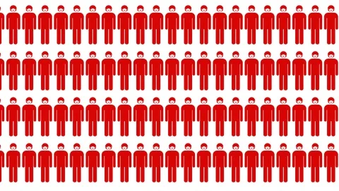 Computer graphic showing increasing sick persons . Stock Footage 125349160