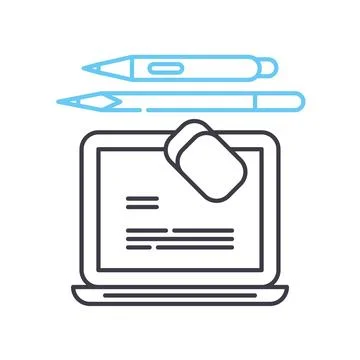 Computer graphic tools line icon, outline symbol, vector illustration, concept Stock Illustration