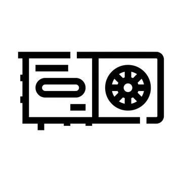 Computer graphic video card processing unit technology icon Stock Illustration