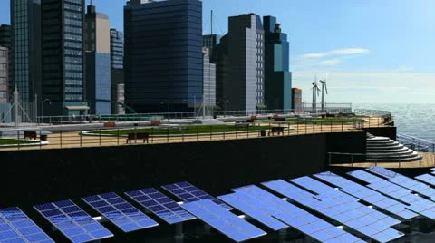 Computer Graphic View City of Future 스톡 동영상 10880624