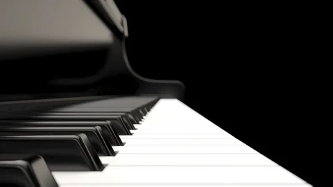 Computer graphics 3d rendering. Black grand piano 3d render Stock Footage 123709515