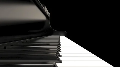 Computer graphics 3d rendering. Black grand piano 3d render Stock Footage 123709548