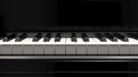 Computer graphics 3d rendering. Black grand piano 3d render Stock Footage 123709553