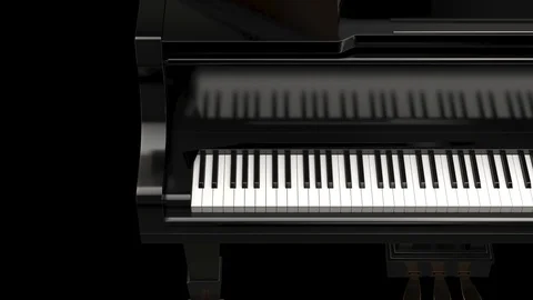 Computer graphics 3d rendering. Black grand piano 3d render Stock Footage 123709577