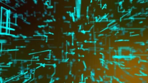 A computer graphics 3dillustration of a grid of blue crisscross matrix channe Stock-Illustration