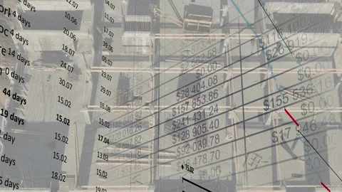 Computer graphics. The calendar schedule and estimate move in parallel against t Stock Footage 233028841