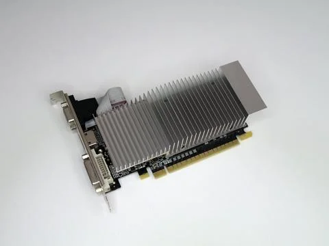 Computer graphics card, close up, isolated Stock Photos