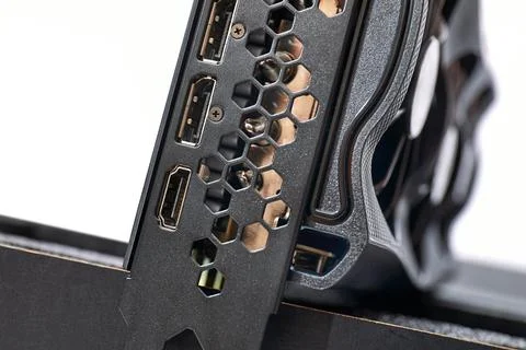 Computer graphics card on a desk Stock Photos