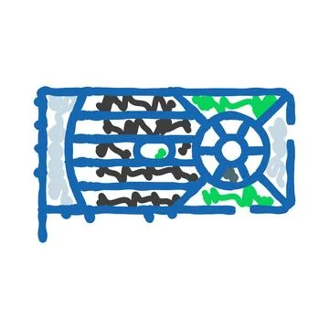 Computer graphics card doodle drawing representing technology and hardware イラスト素材