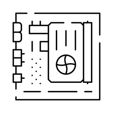 Computer graphics card hardware component icon Stockillustratie