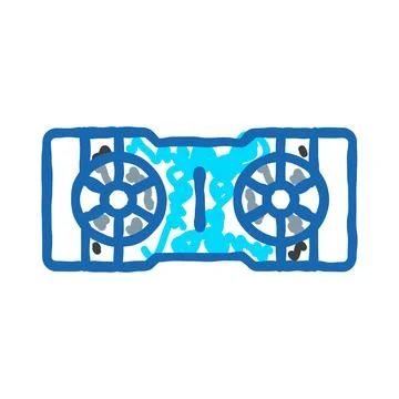 Computer graphics card hardware component doodle drawing Stock Illustration